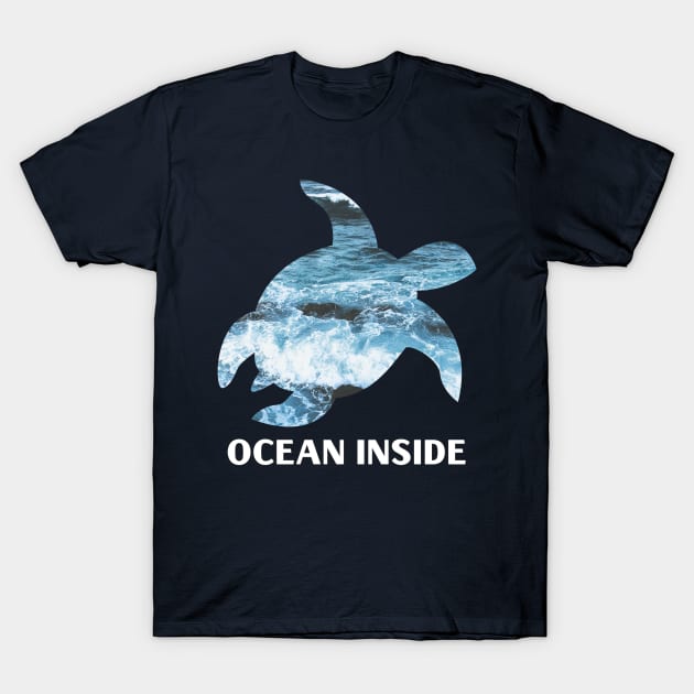 Ocean inside, sea turtle design T-Shirt by ArtfulTat